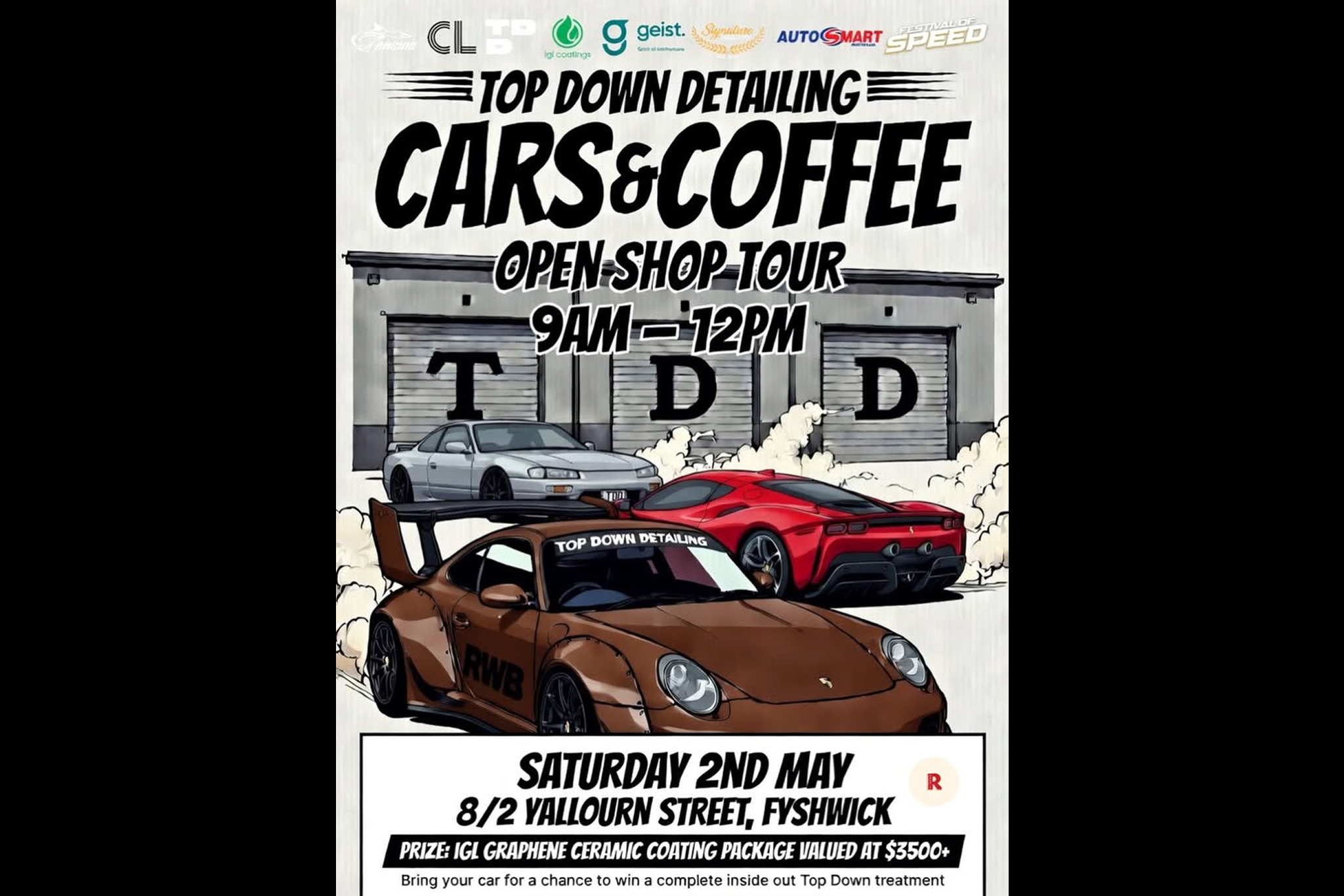 Top Down Detailing cars and coffee image